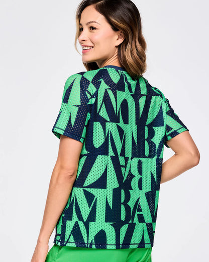 Zumba Out Loud Mesh Crew Neck Top