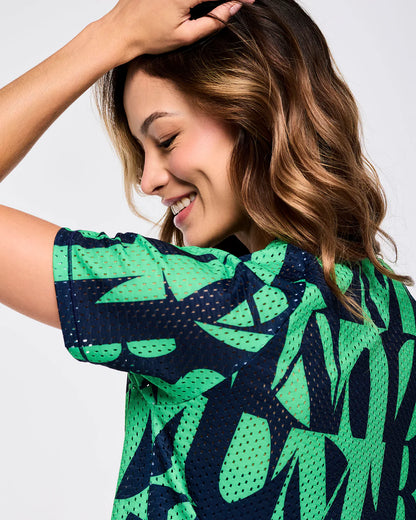 Zumba Out Loud Mesh Crew Neck Top