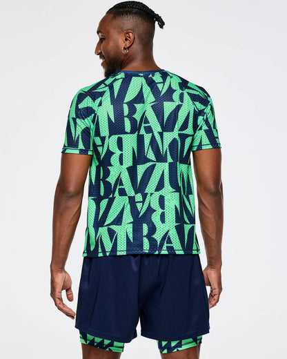 Zumba Out Loud Mesh Crew Neck Top