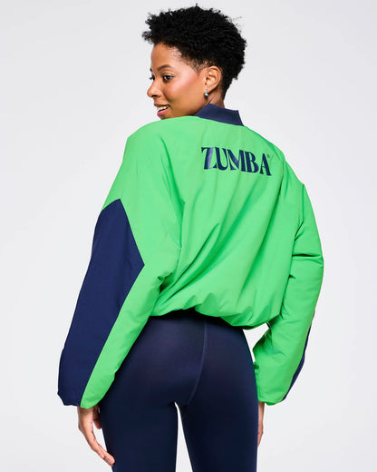 Zumba Out Loud Color Blocked Raglan Puffer Jacket