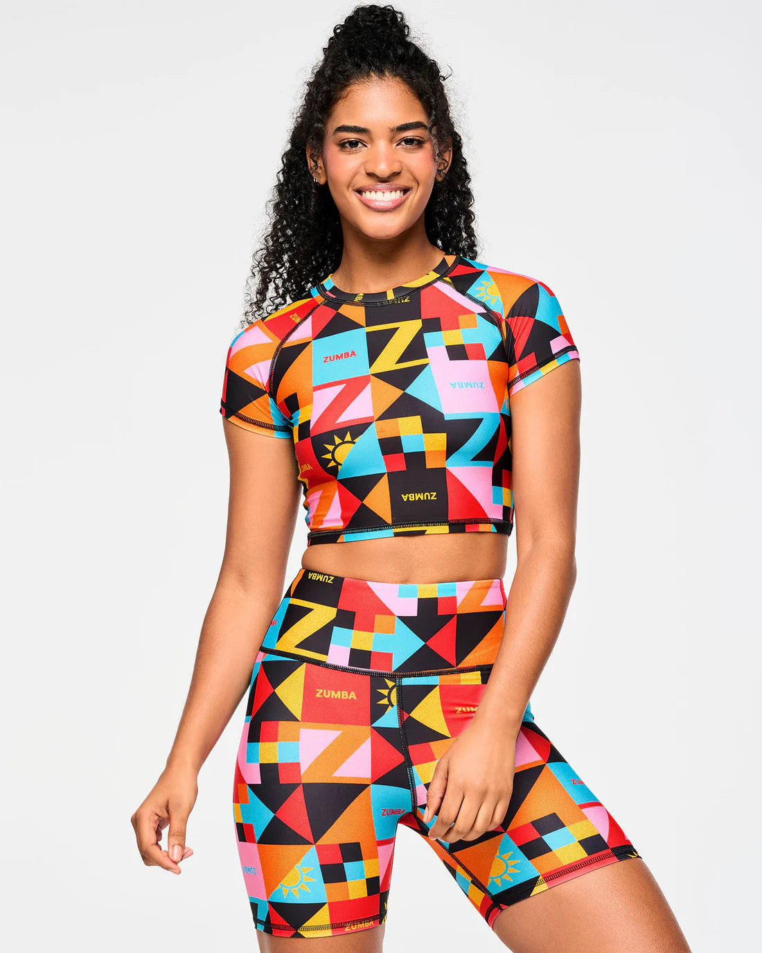 Zumba Rays Cap Sleeve Crop Top