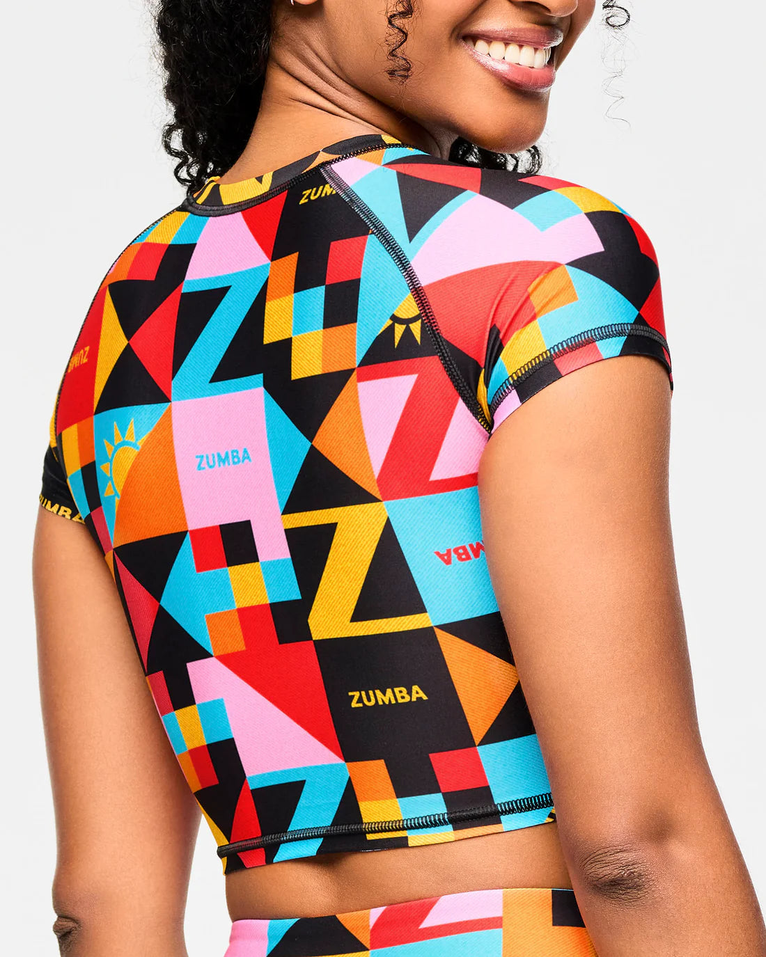 Zumba Rays Cap Sleeve Crop Top