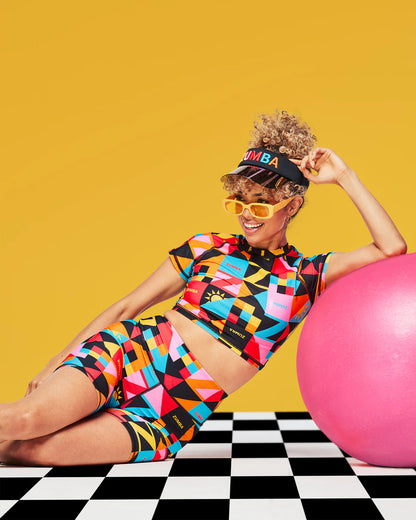 Zumba Rays Cap Sleeve Crop Top