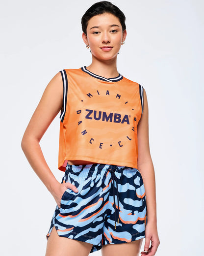 Victory Crop Loose Tank With Crossover Neck