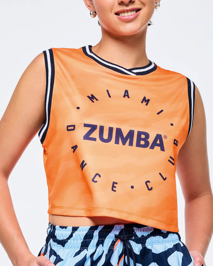 Victory Crop Loose Tank With Crossover Neck