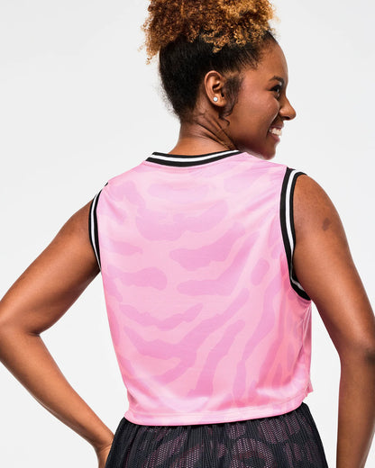 Victory Crop Loose Tank With Crossover Neck