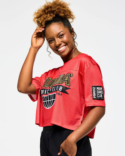 Victory Mesh Boxy Crop Top