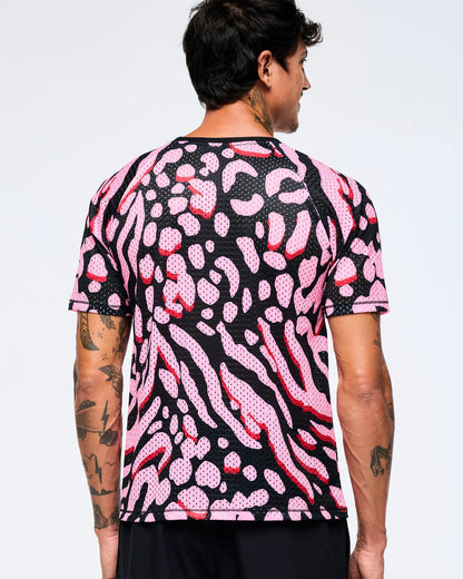 Victory Mesh Crew Neck Raglan Sleeve Top
