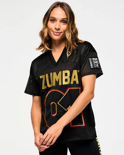 Victory V-Neck Mesh Top With Yoke