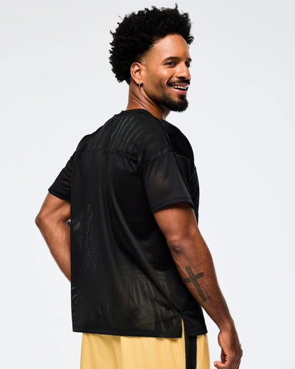 Victory V-Neck Mesh Top With Yoke