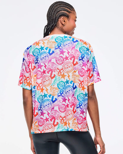 Zumba Libre Boxy Mesh Top With Side Slits