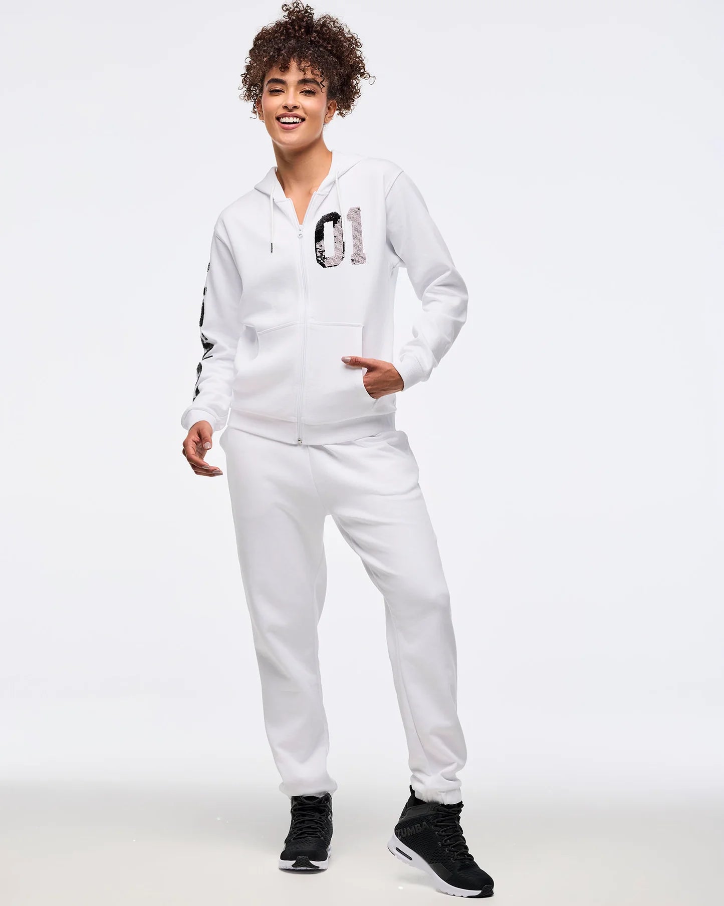 Zumba Sparkle Oversized Zip-Up Hoodie