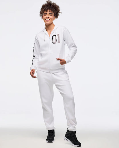 Zumba Sparkle Oversized Zip-Up Hoodie