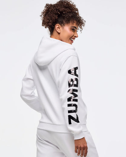 Zumba Sparkle Oversized Zip-Up Hoodie