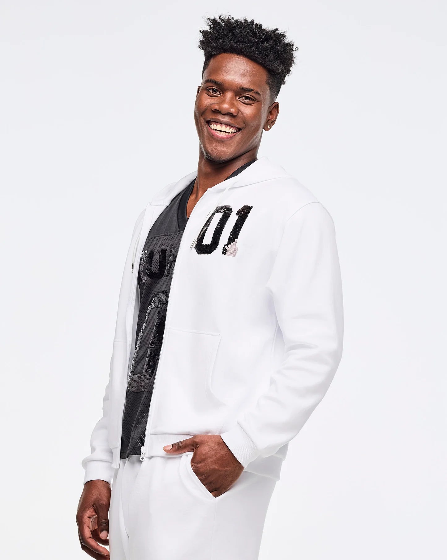 Zumba Sparkle Oversized Zip-Up Hoodie