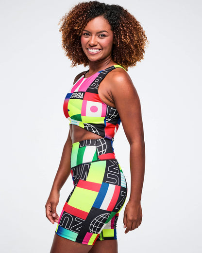 Worldwide High Neck Crop Top