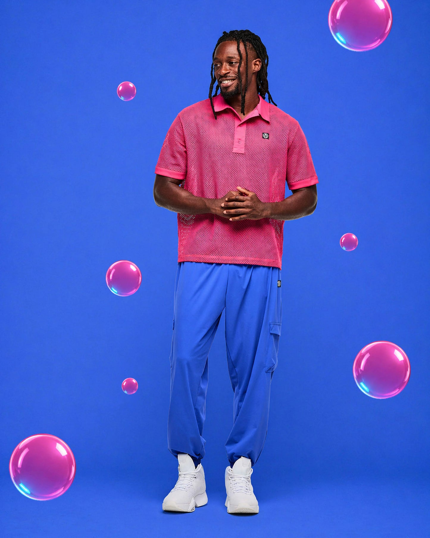 Color Spree Oversized Mesh Polo
