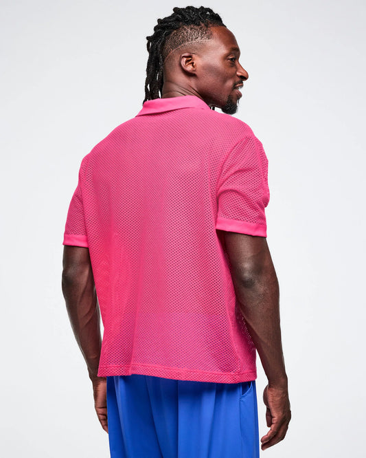 Color Spree Oversized Mesh Polo