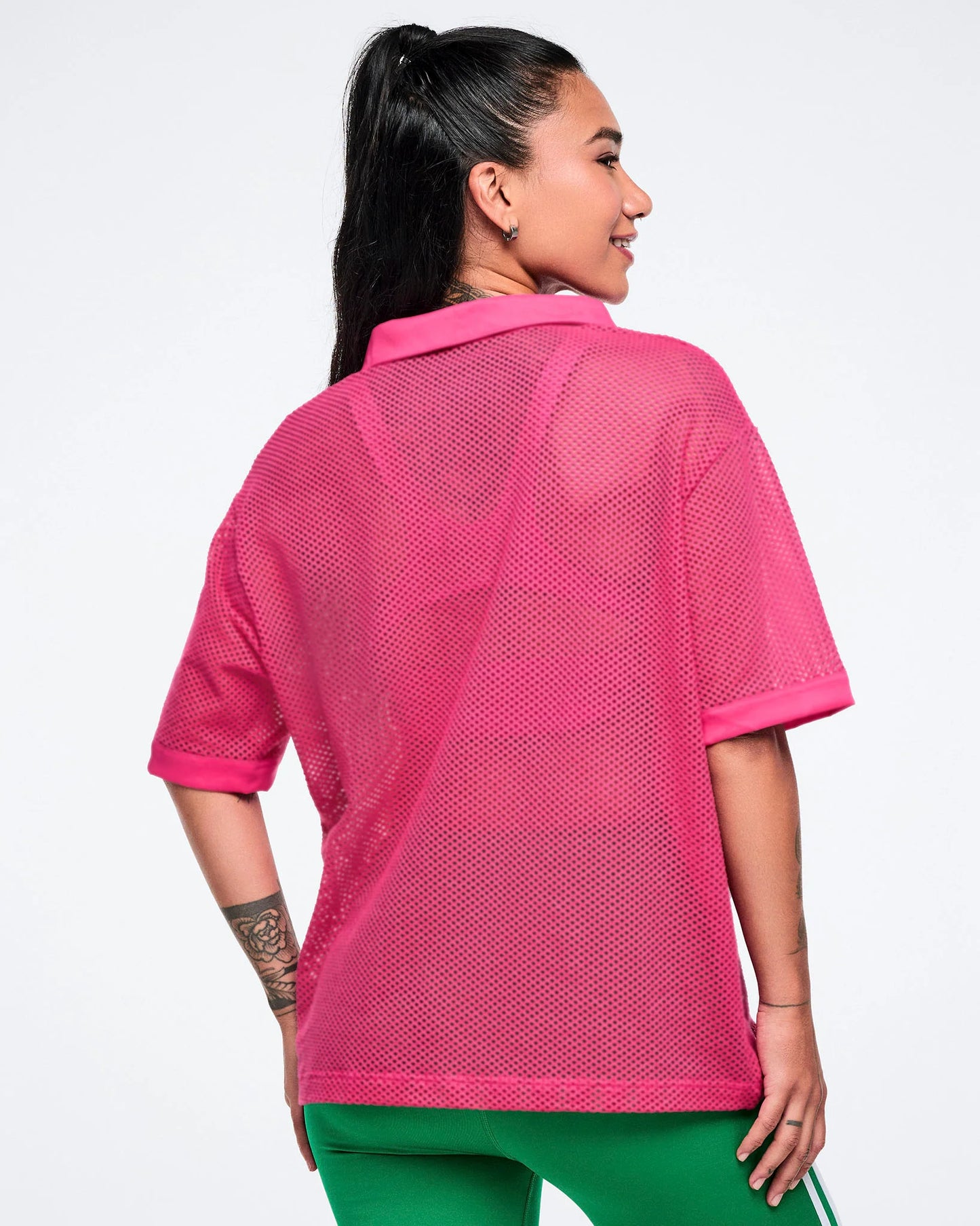 Color Spree Oversized Mesh Polo