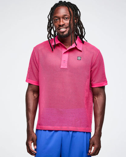 Color Spree Oversized Mesh Polo