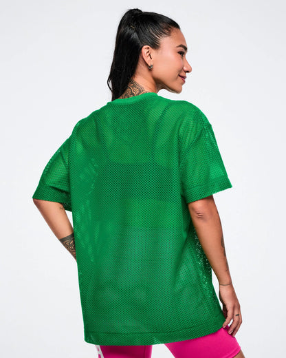 Color Spree Boxy Mesh Top