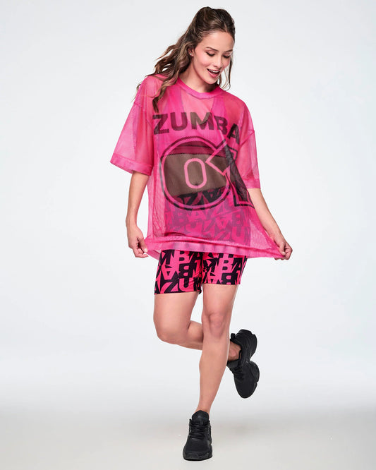 Ultrabright Oversized Mesh V-Neck Top