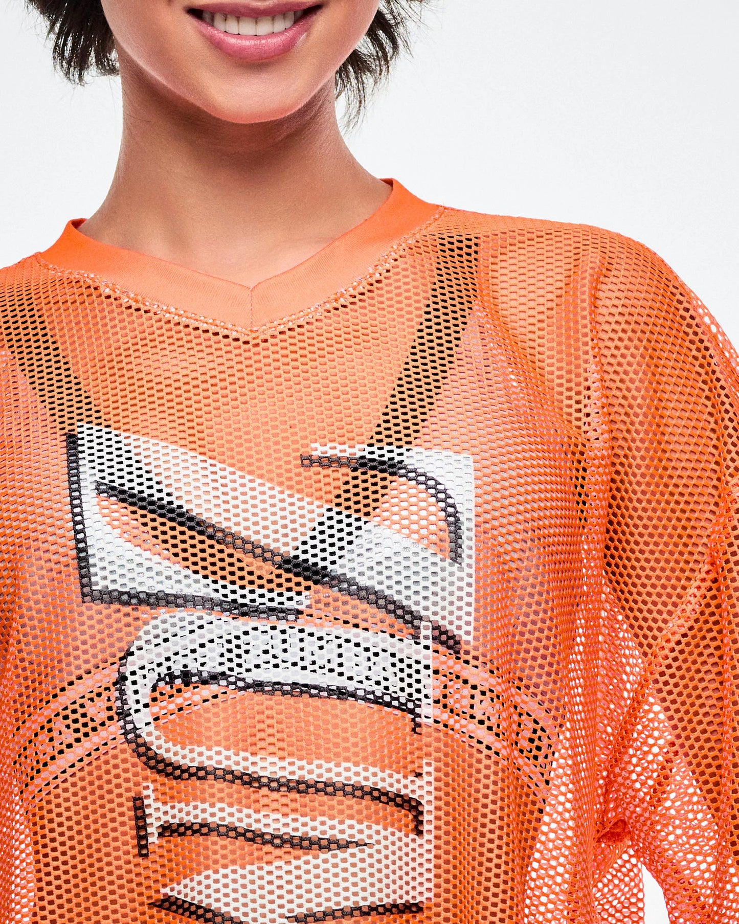 Dale-Z Oversized Mesh V-Neck Top