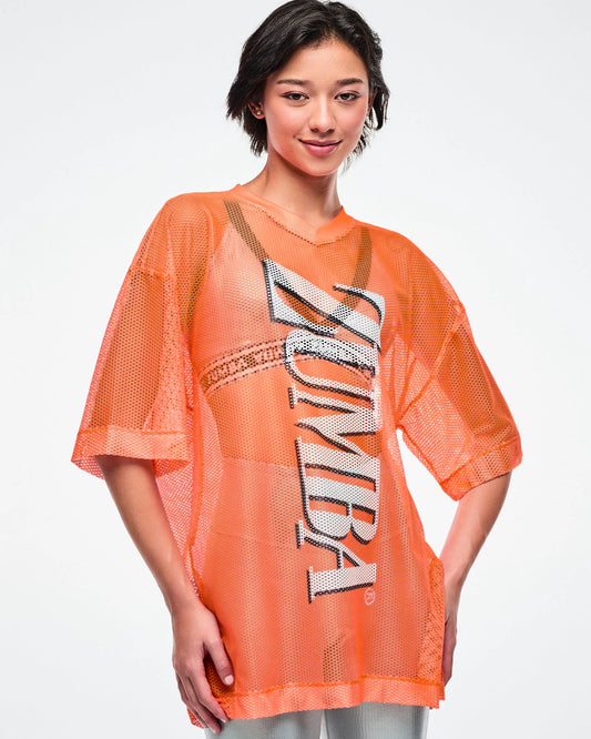 Dale-Z Oversized Mesh V-Neck Top