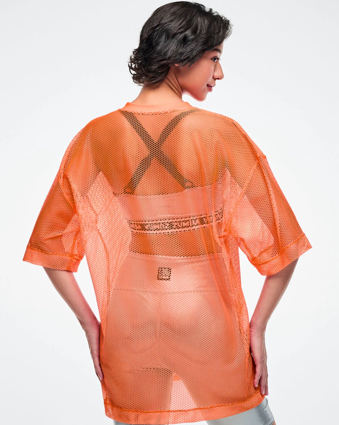 Dale-Z Oversized Mesh V-Neck Top