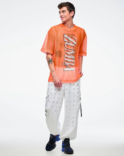 Dale-Z Oversized Mesh V-Neck Top