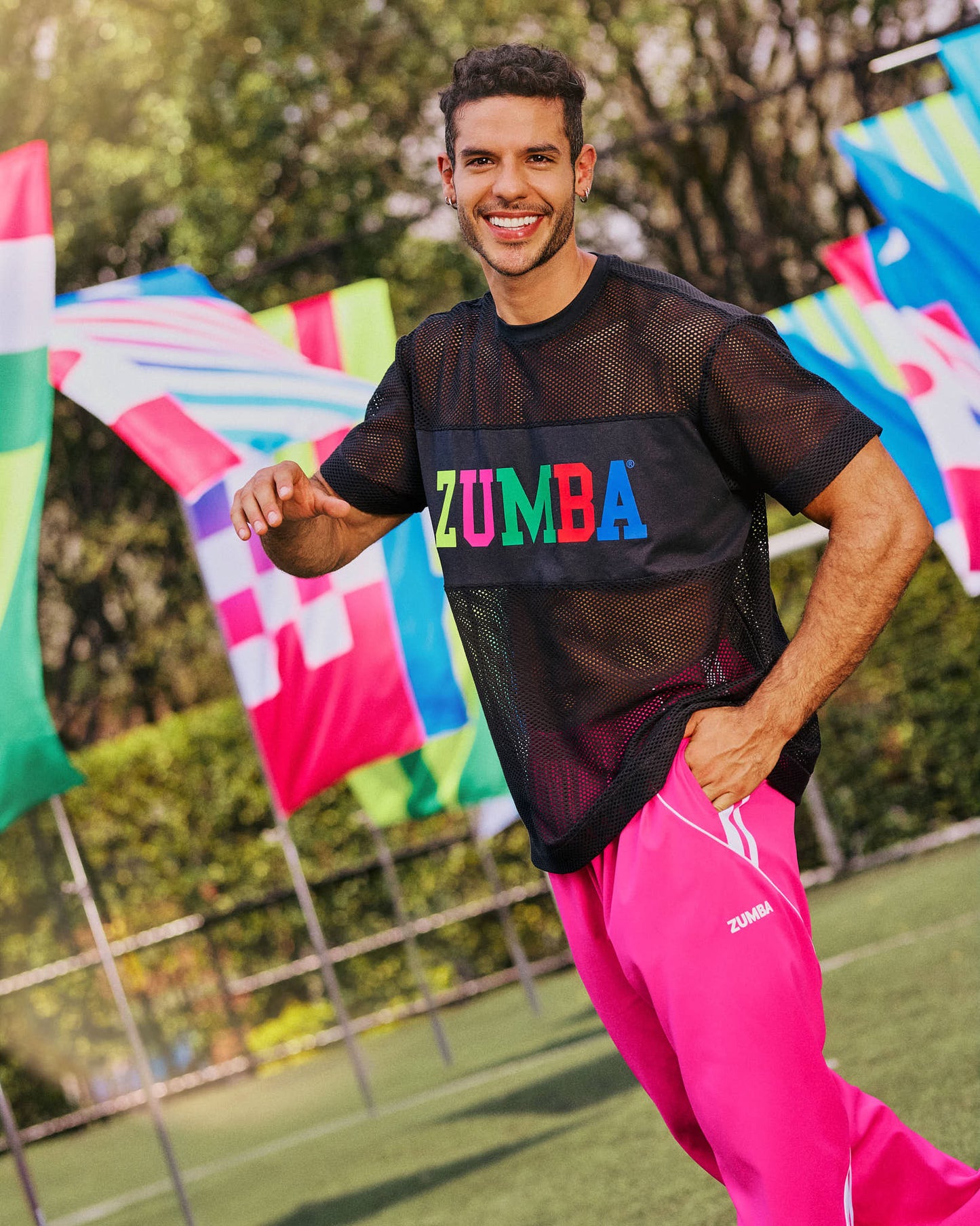 Zumba Worldwide Boxy Mesh Top