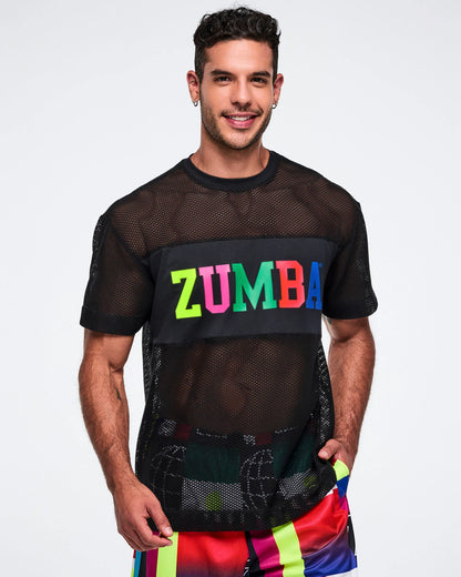 Zumba Worldwide Boxy Mesh Top