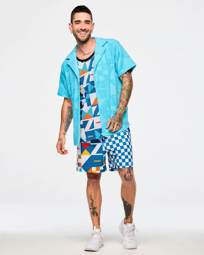 Zumba Rays Terry Button Down