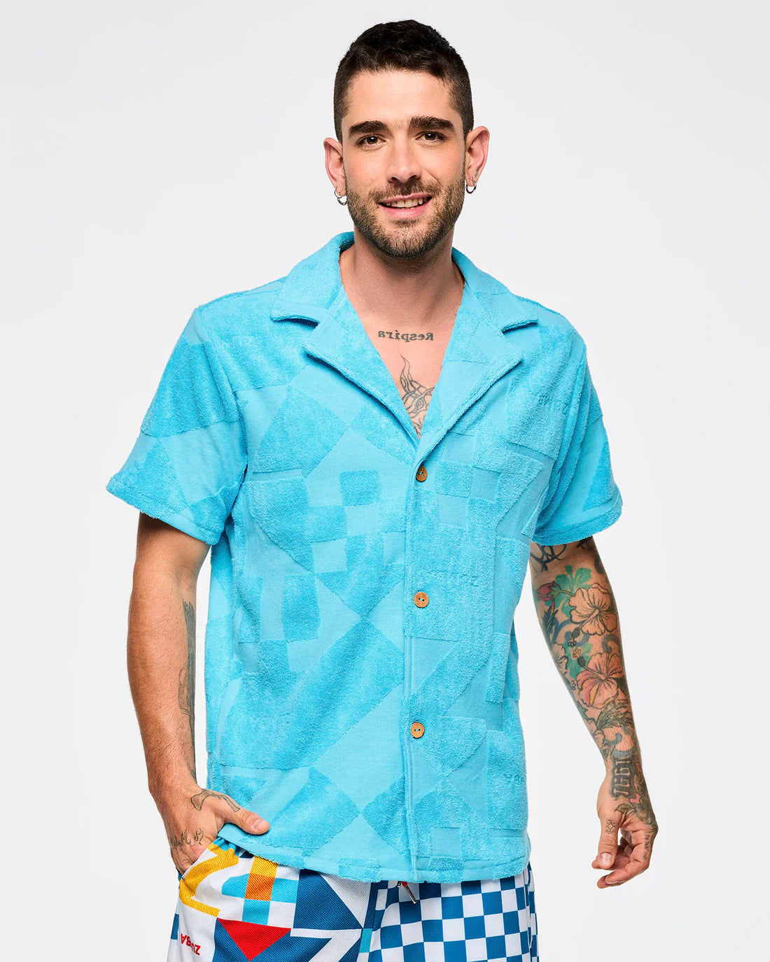 Zumba Rays Terry Button Down