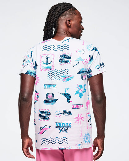 Zumba Cruise Unisex Tee - White/Blue