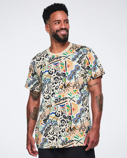 Wildbeat Unisex Crew Neck Tee Tan-Black