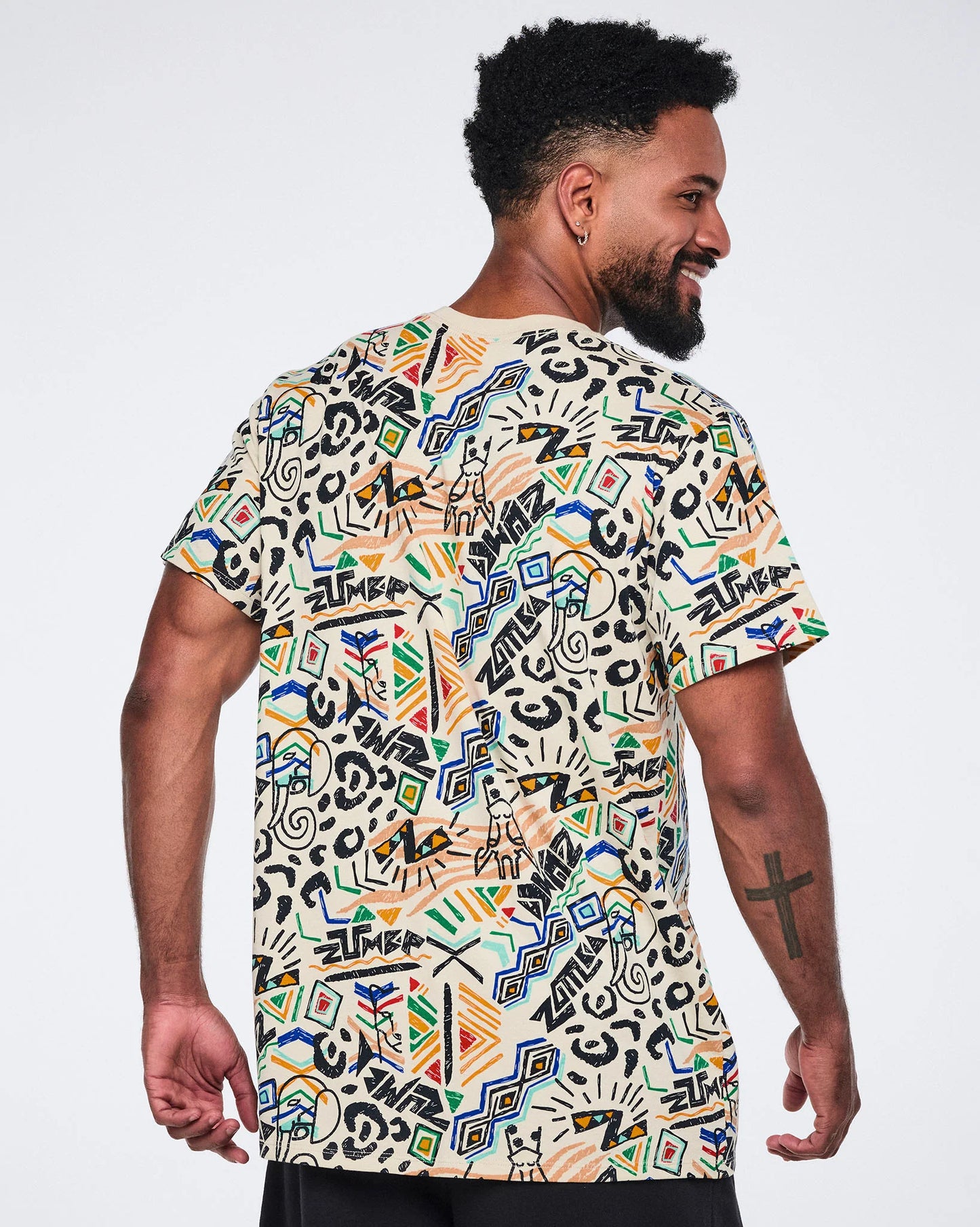 Wildbeat Unisex Crew Neck Tee Tan-Black