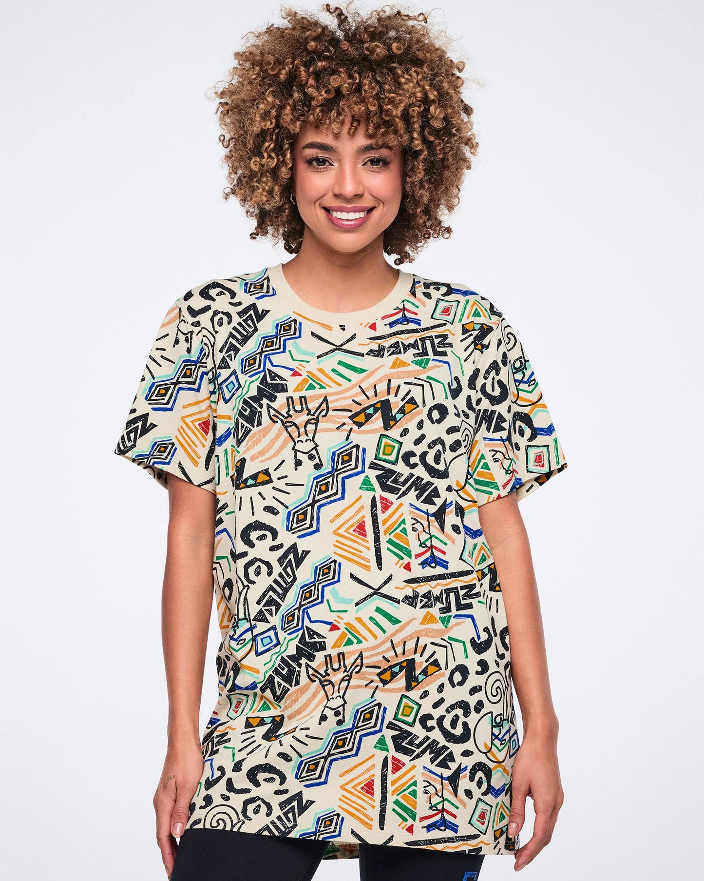Wildbeat Unisex Crew Neck Tee Tan-Black