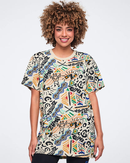 Wildbeat Unisex Crew Neck Tee Tan-Black