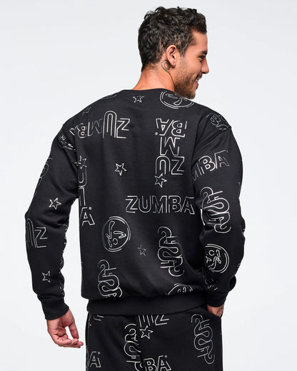 Zumba 25 Unisex Pullover Sweatshirt - Black/Silver