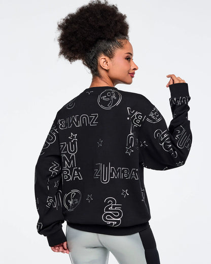 Zumba 25 Unisex Pullover Sweatshirt - Black/Silver