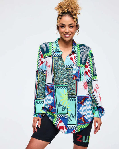 Zumba Latin Movement Long Sleeve Button
