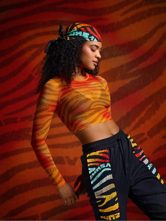 Wildbeat Long Sleeve Mesh Crop Top