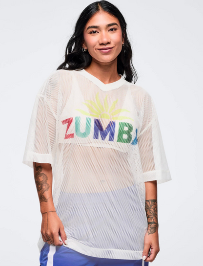 Latin Movement Oversized Mesh Top