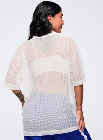 Latin Movement Oversized Mesh Top
